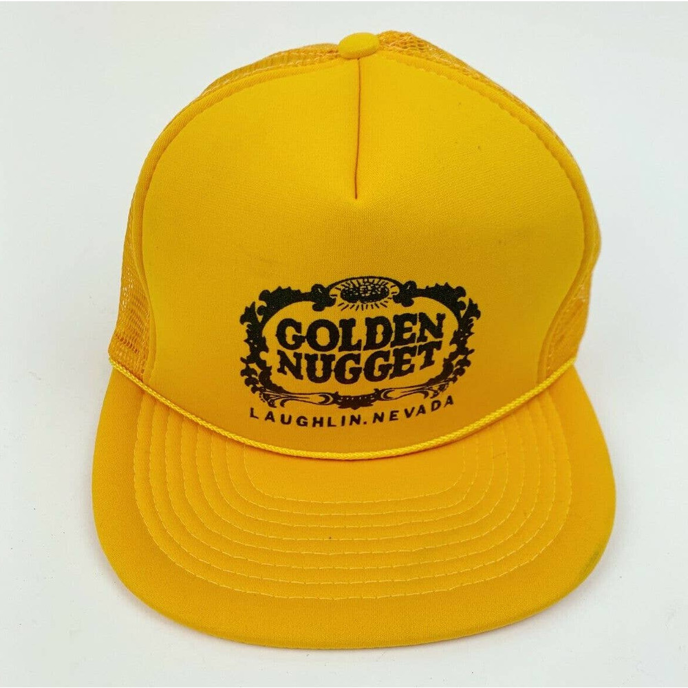 Vintage 80's Golden Nugget Laughlin Nevada Mohrs Mesh Trucker Hat Cap OSFA